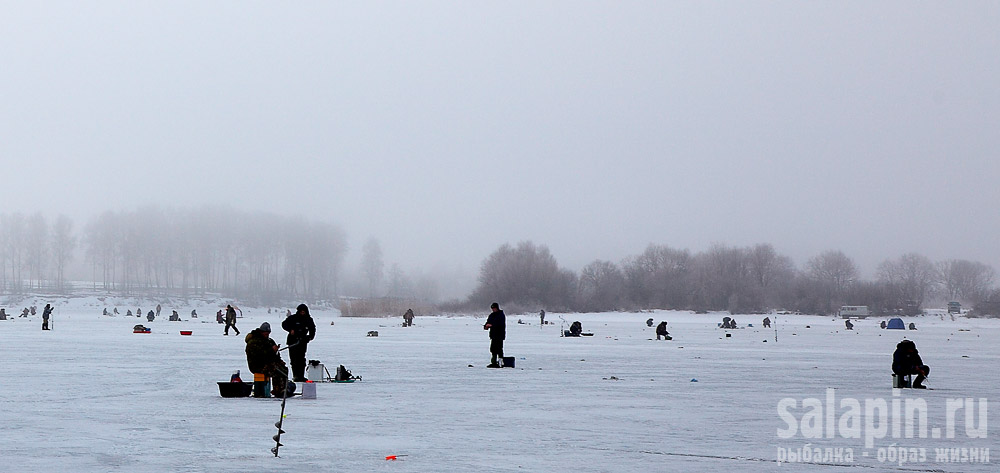 На льду было тьма рыболовов, видимо, вести про раздачу распространяются с невероятной скоростью ;)