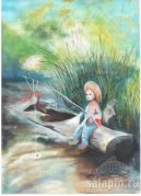 Детский рисунок про рыбалку